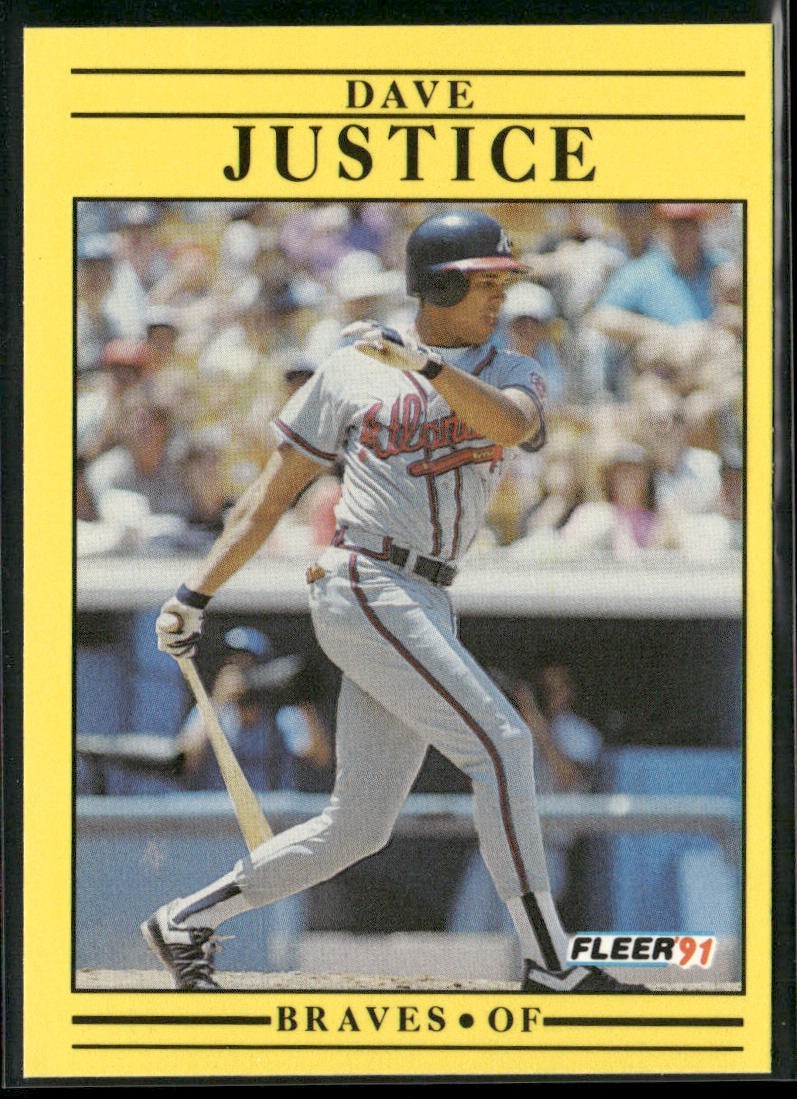 David Justice Player Lot Bundle 11 Different Baseball Cards DJ001 Braves back