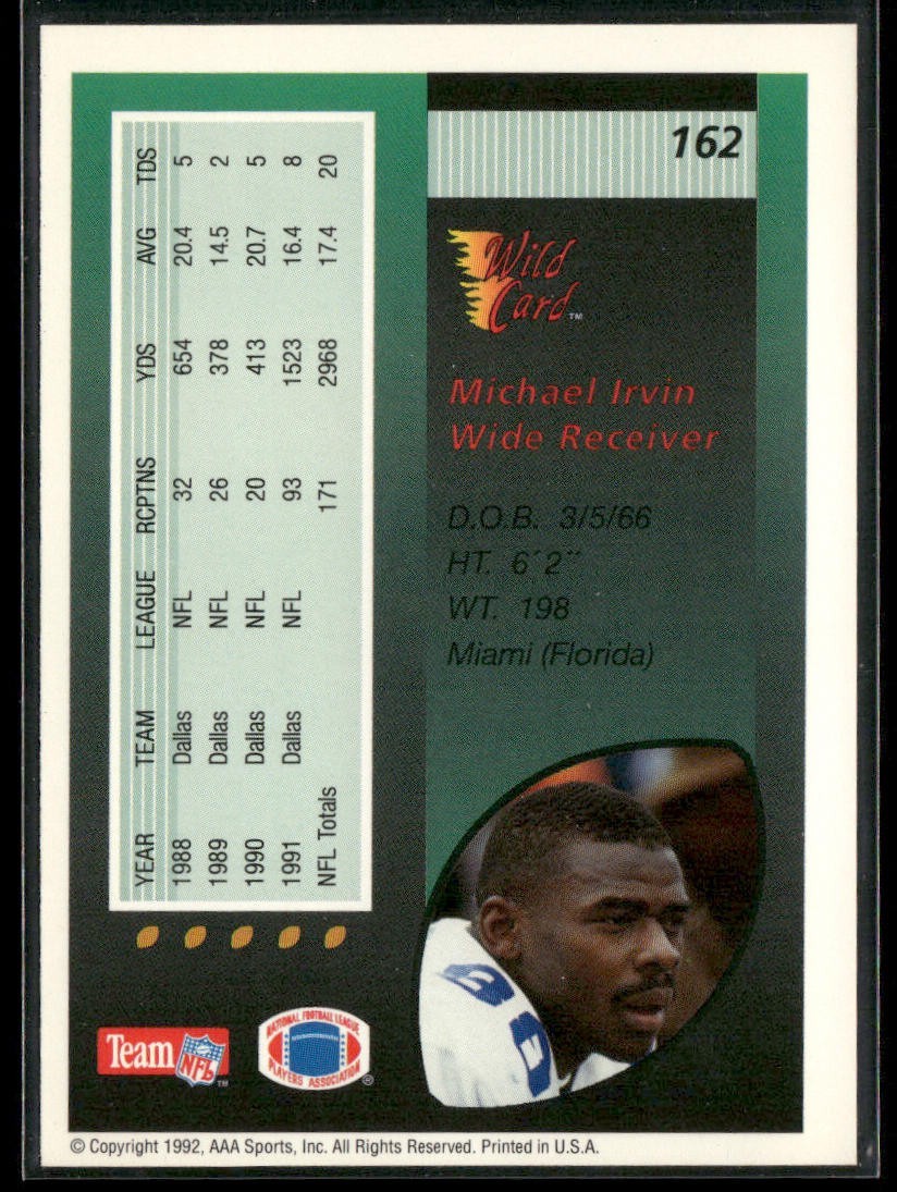 Michael Irvin Player Lot Bundle 10 Different Football Cards MI004 Cowboys back