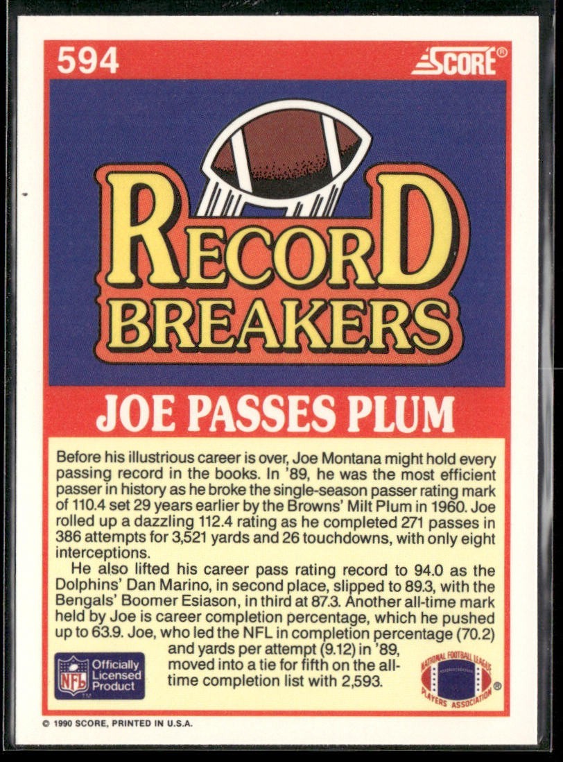 Joe Montana Player Lot Bundle 10 Different Football Cards JM003 49ers Chiefs back