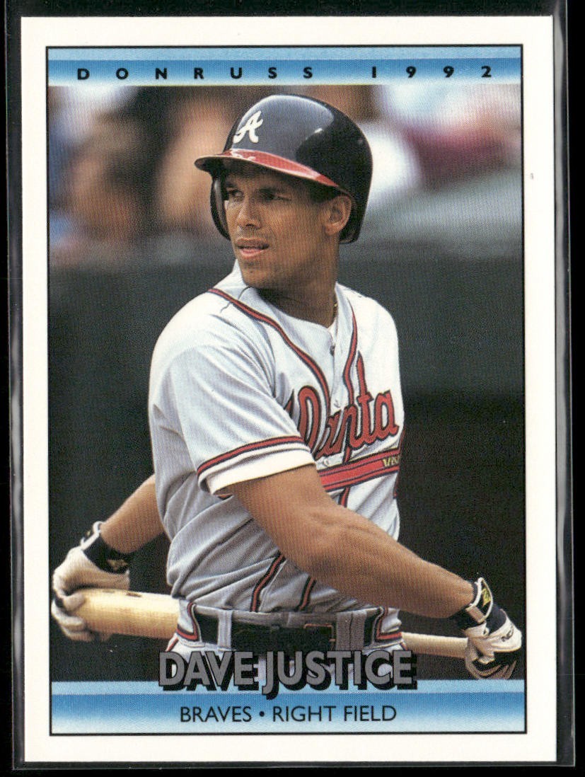 David Justice Player Lot Bundle 11 Different Baseball Cards DJ001 Braves back