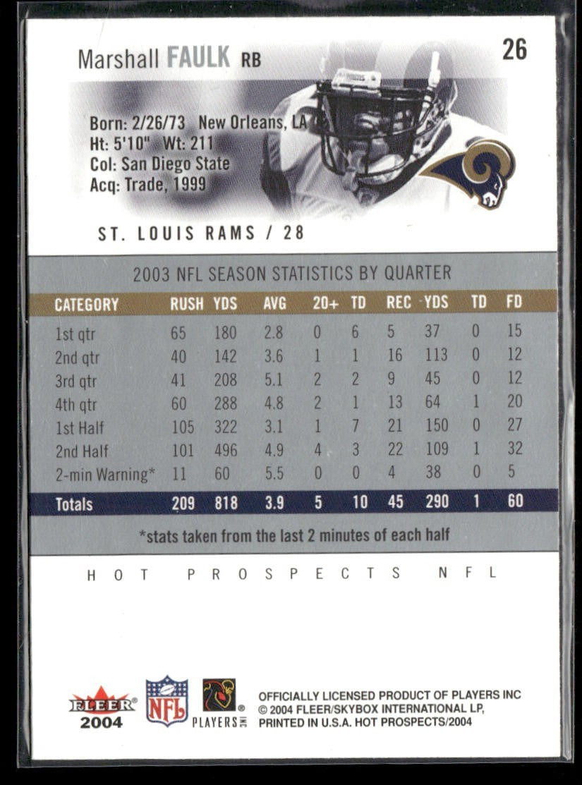 Marshall Faulk Player Lot Bundle 10 Different Football Cards MF002 2 RC back