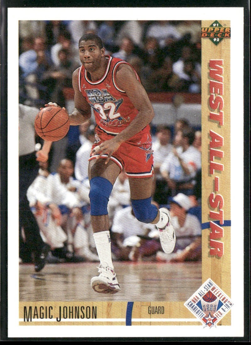Magic Johnson Player Lot Bundle 10 Basketball Cards MJ002 Lakers back