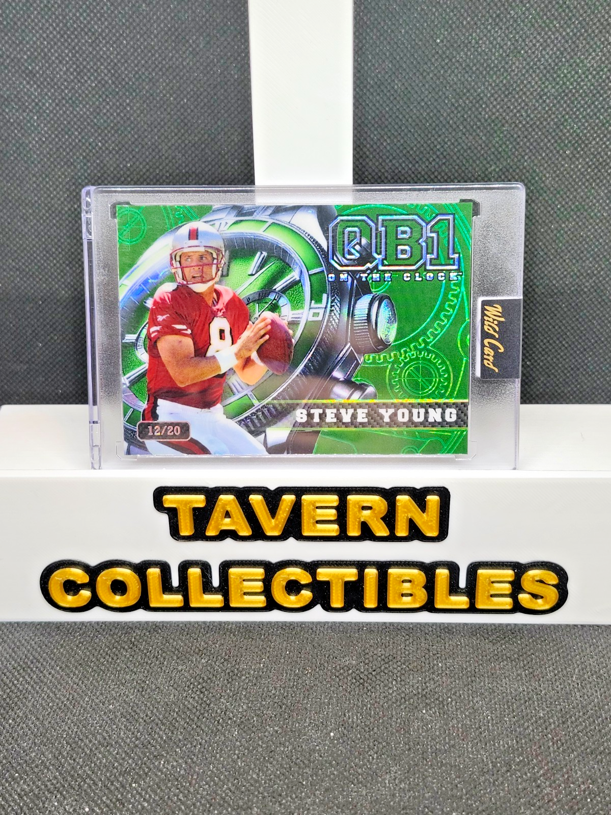 2024 Wild Card QB1 on the Clock Steve Young Green /20 #OCW-GN-SY3 49ers front