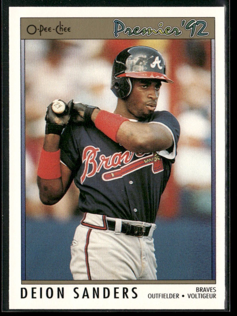 Deion Sanders Player Lot Bundle 10 Different Baseball Cards DS001 Yankees Braves back