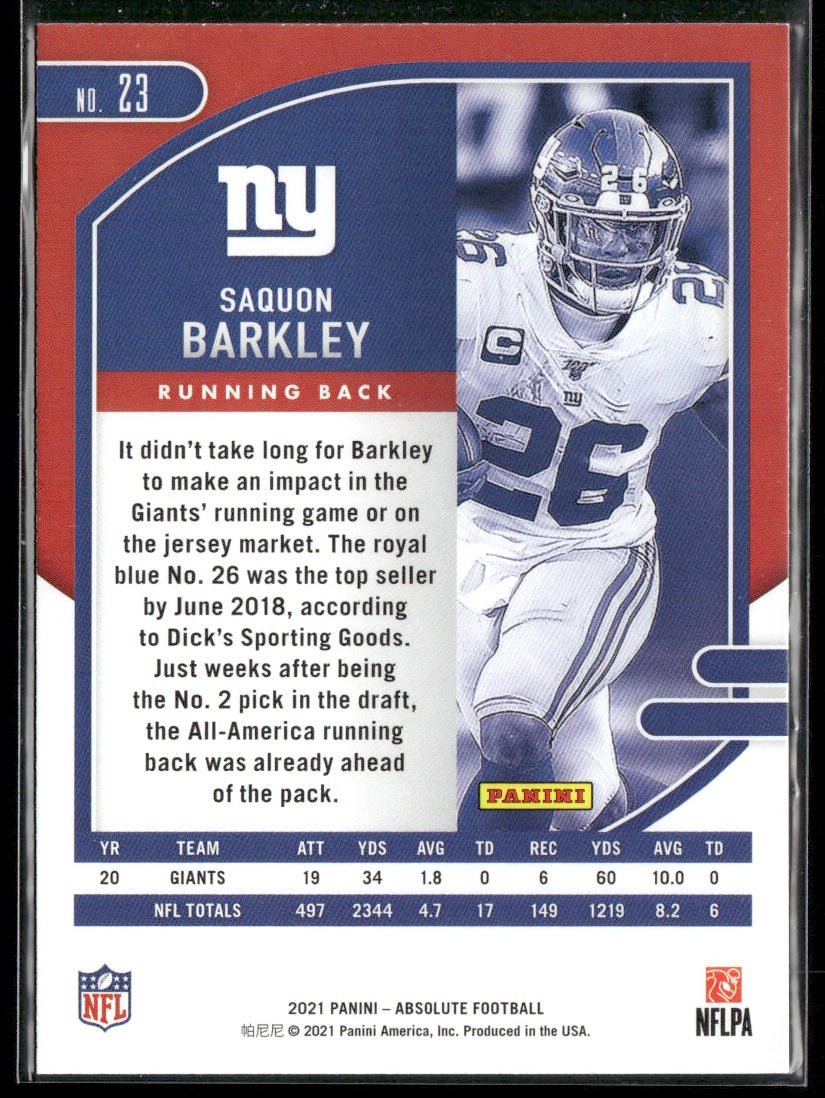 Saquon Barkley Player Lot Bundle 10 Different Football Cards SB002 Giants back
