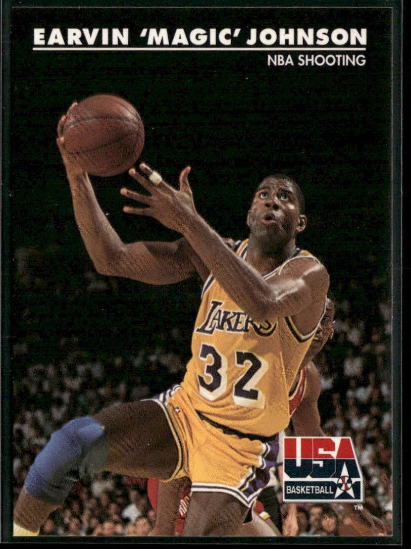 Magic Johnson Player Lot Bundle 10 Basketball Cards MJ002 Lakers back