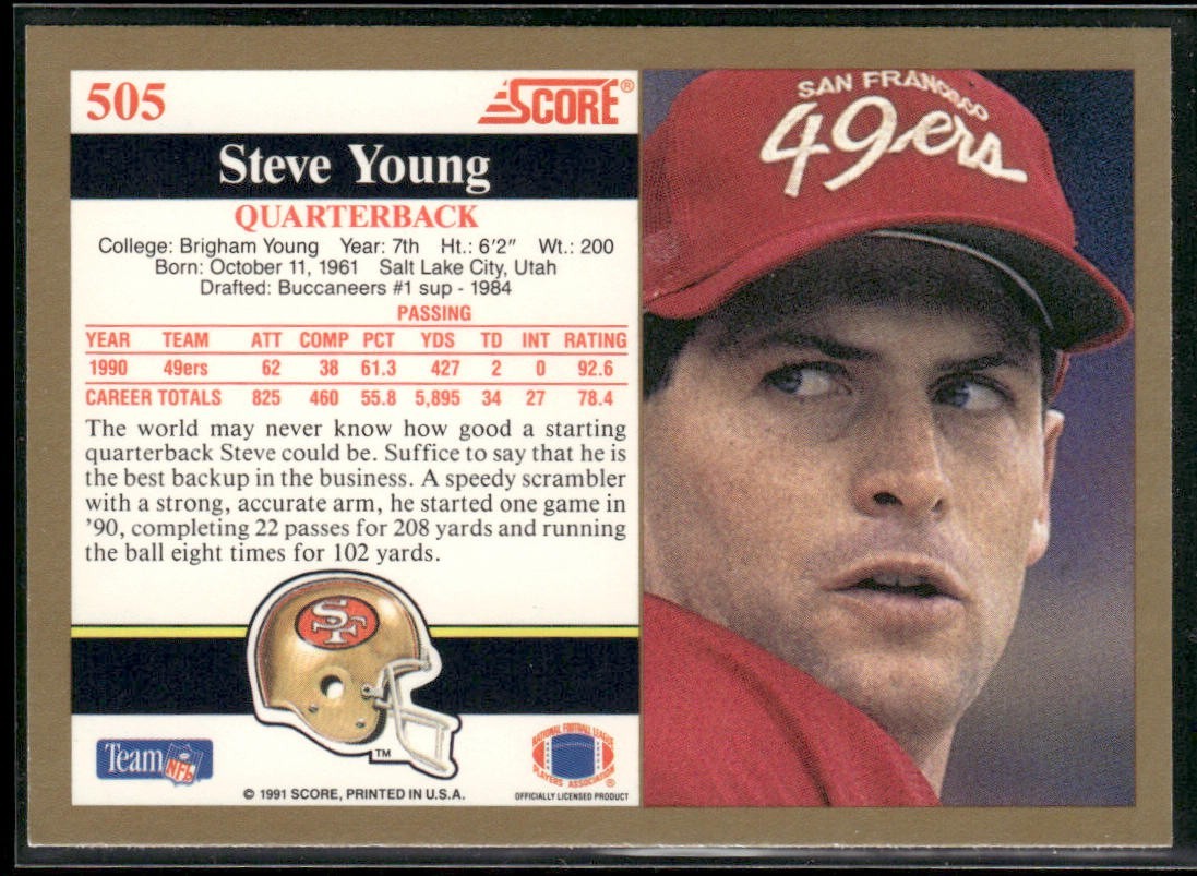 Steve Young Player Lot Bundle 10 Different Football Cards SY008 49ers back