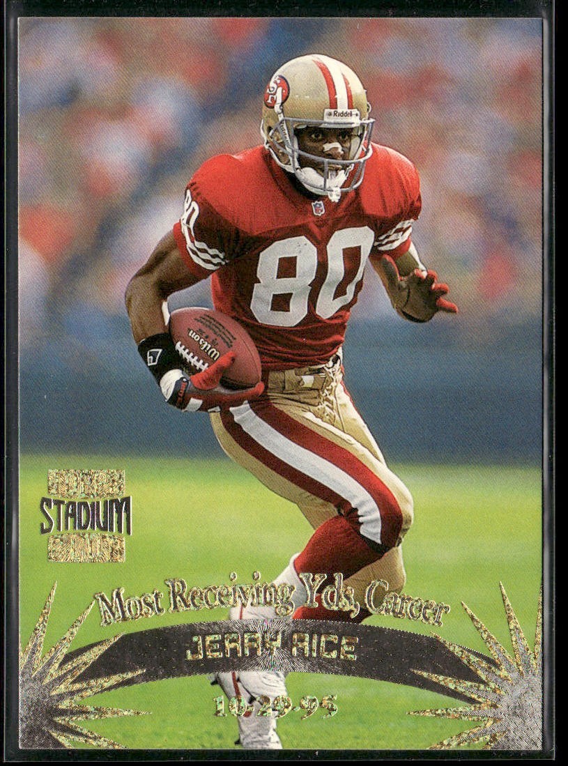 Jerry Rice Player Lot Bundle 10 Different Football Cards JR004 49ers back
