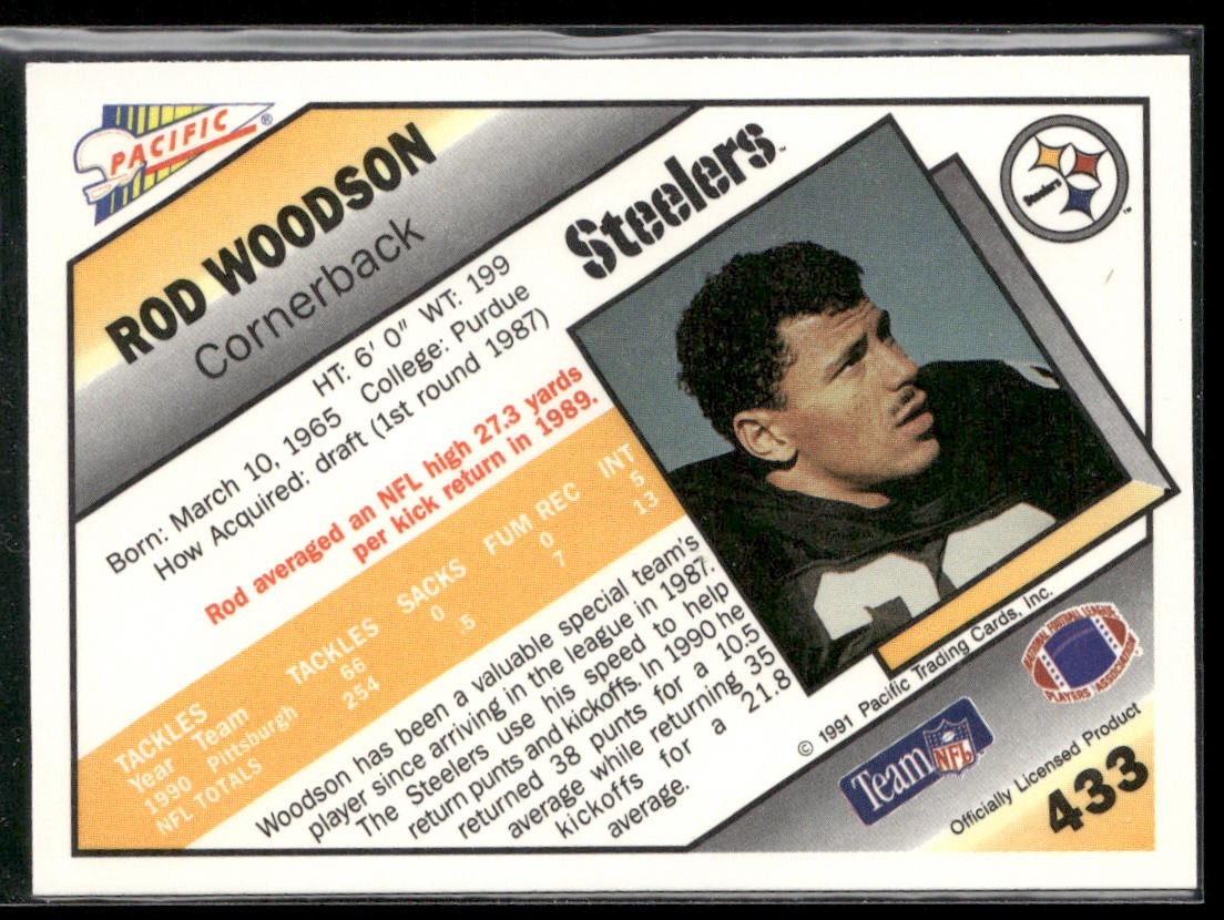 Rod Woodson Player Lot Bundle 10 Different Football Cards RW002 Steelers back