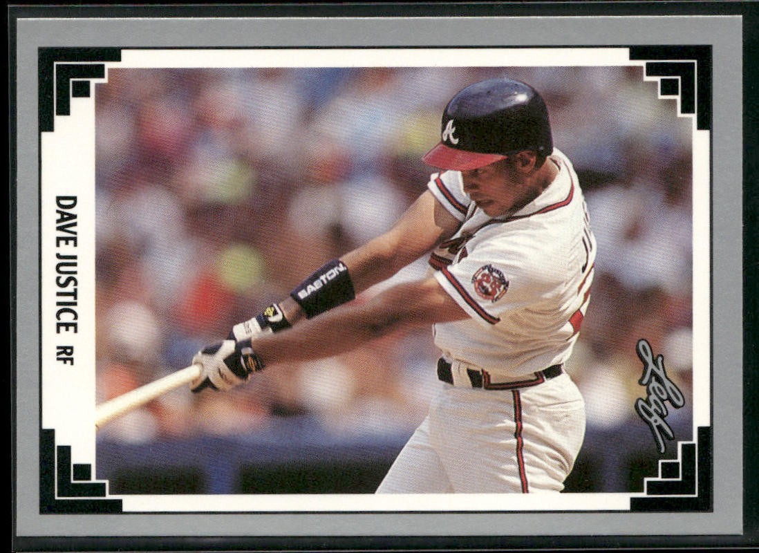 David Justice Player Lot Bundle 11 Different Baseball Cards DJ001 Braves back
