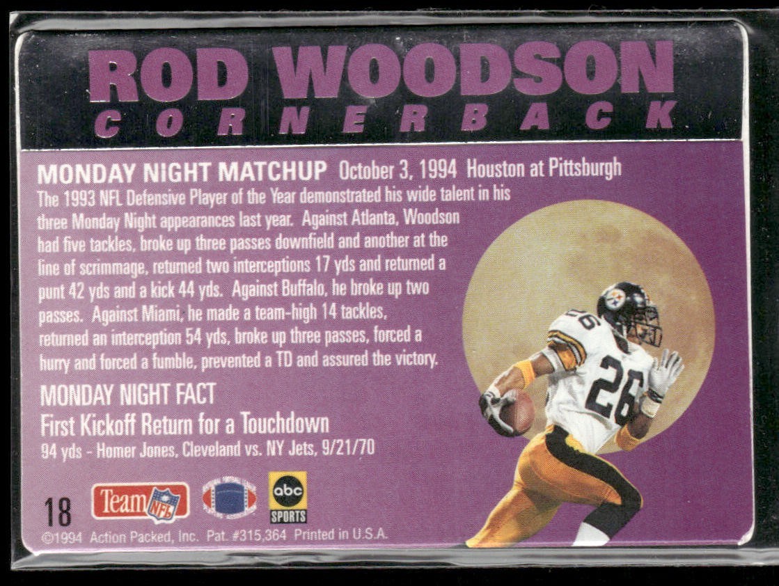Rod Woodson Player Lot Bundle 10 Different Football Cards RW005 Steelers back