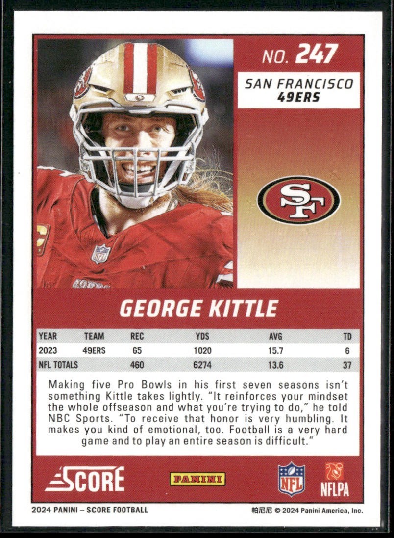 George Kittle Player Lot Bundle 9 Different Football Cards GK001 49ers back