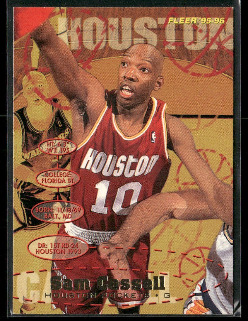 Sam Cassell Player Lot Bundle 10 Basketball Cards SC001 Rockets Nets 1 RC back