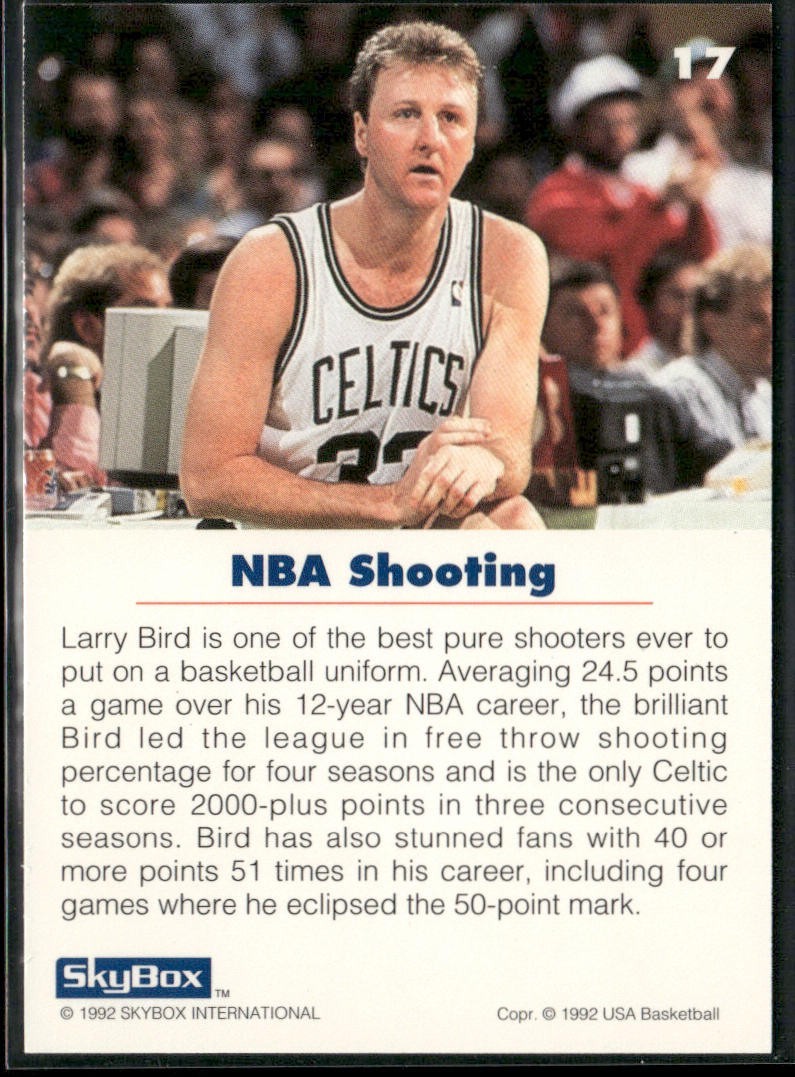 Larry Bird Player Lot Bundle 10 Basketball Cards LB001 Celtics back