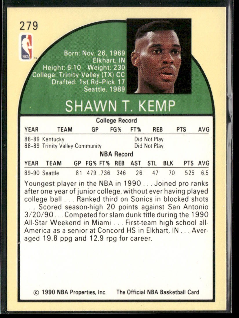 Shawn Kemp Player Lot Bundle 10 Basketball Cards SK001 Supersonics Cavs 1 RC back