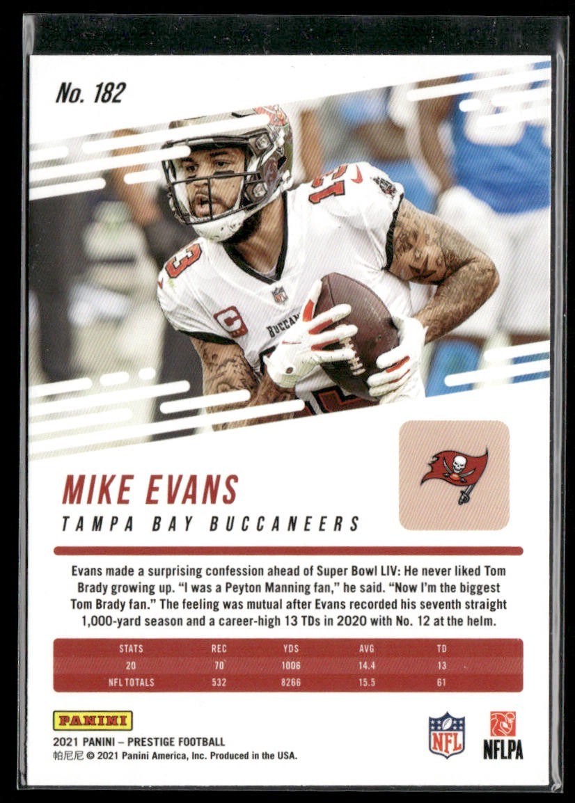 Mike Evans Player Lot Bundle 10 Different Football Cards ME002 Buccaneers back