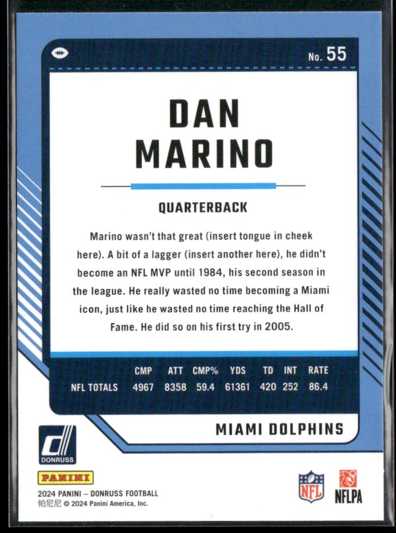 Dan Marino Player Lot Bundle 10 Different Football Cards DM004 Dolphins back