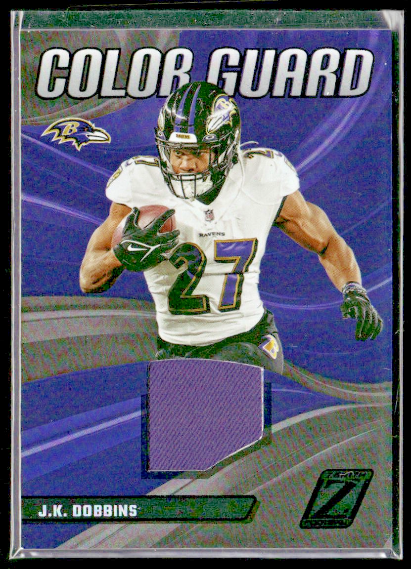 2023 Panini Zenith J.K. Dobbins Color Guard Jersey #CG-13 Baltimore Ravens front