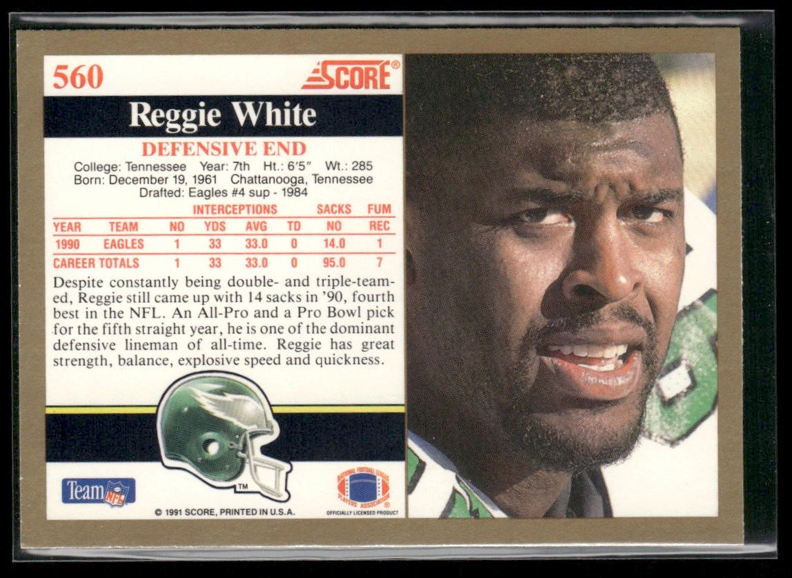 Reggie White Player Lot Bundle 10 Different Football Cards RW007 Eagles Packers back