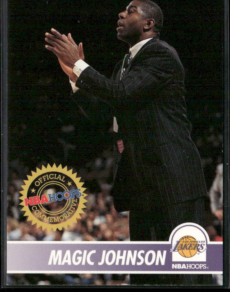 Magic Johnson Player Lot Bundle 10 Basketball Cards MJ003 Lakers back