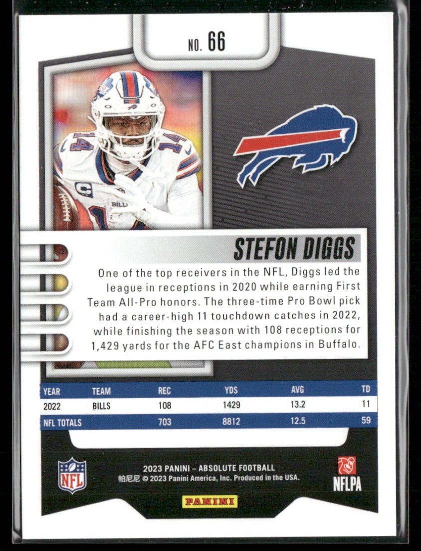 Stefon Diggs Player Lot Bundle 10 Different Football Cards SD001 Bills Vikings back