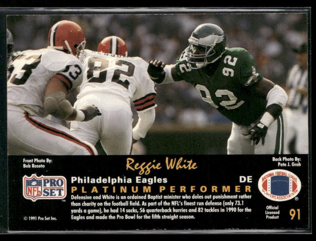 Reggie White Player Lot Bundle 10 Different Football Cards RW004 Eagles Packers back