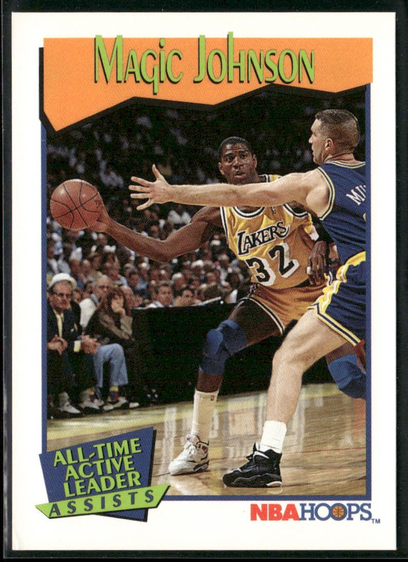 Magic Johnson Player Lot Bundle 10 Basketball Cards MJ003 Lakers back