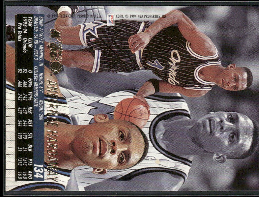 Anfernee "Penny" Hardaway Player Lot Bundle 10 Basketball Cards AH001 2 RC Magic back