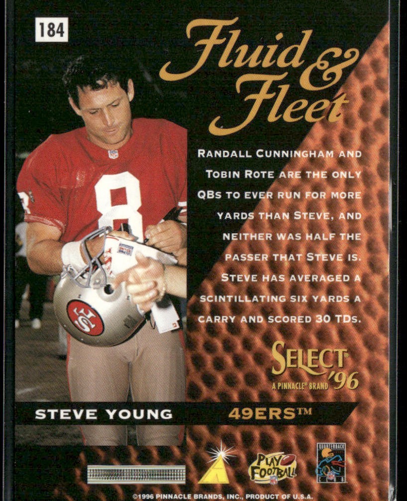 Steve Young Player Lot Bundle 10 Different Football Cards SY001 49ers back
