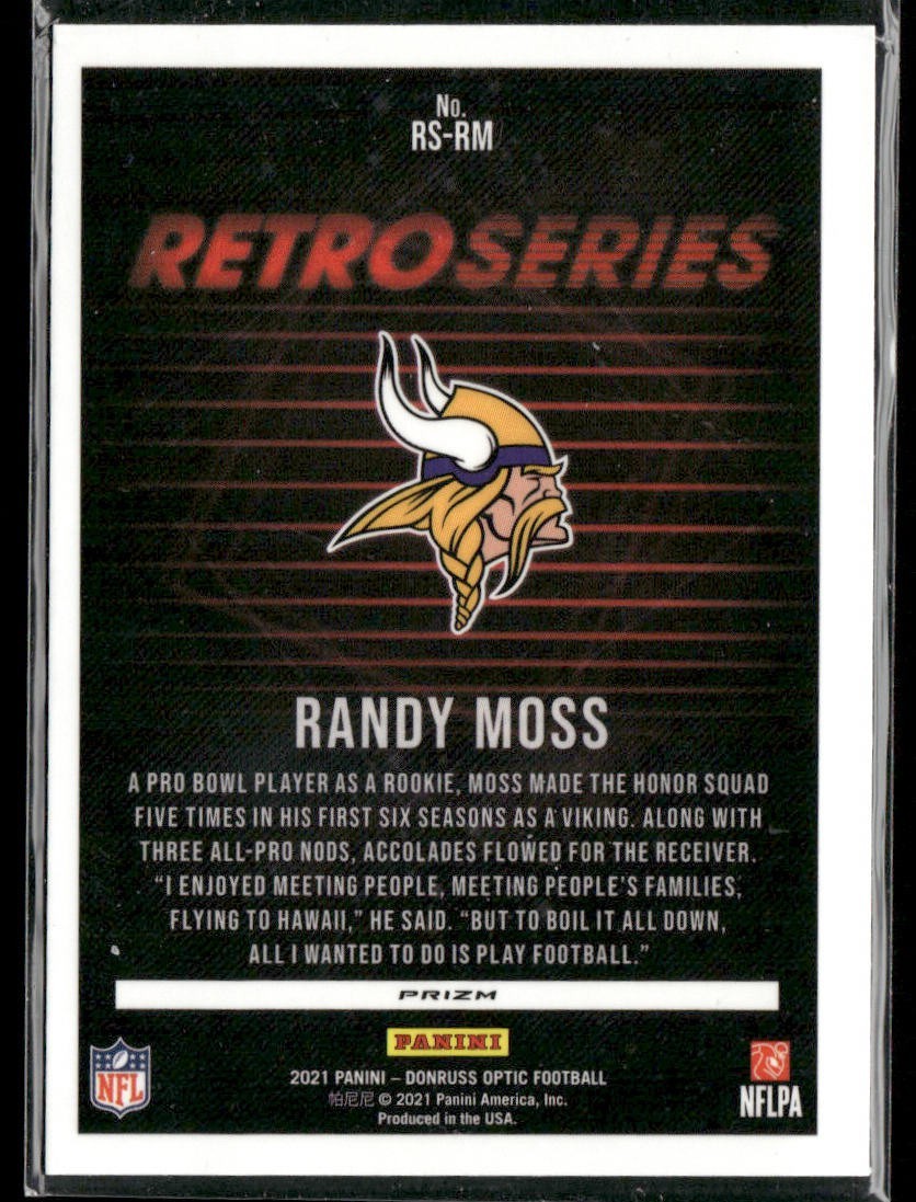 Randy Moss Player Lot Bundle 10 Different Football Cards RM003 Vikings Raiders back