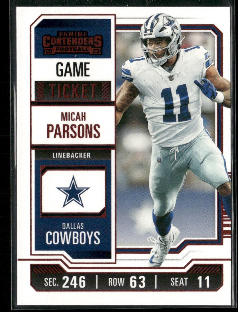 Micah Parsons Player Lot Bundle 10 Different Football Cards MP002 Cowboys 2 RC back