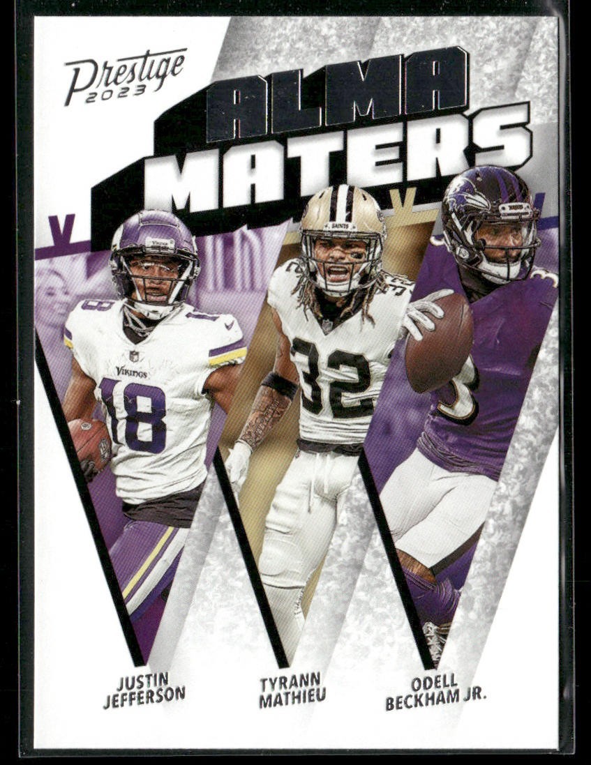 Justin Jefferson Player Lot Bundle 10 Different Football Cards JJ002 Vikings back
