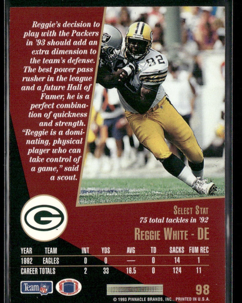 Reggie White Player Lot Bundle 10 Different Football Cards RW001 Eagles Packers back