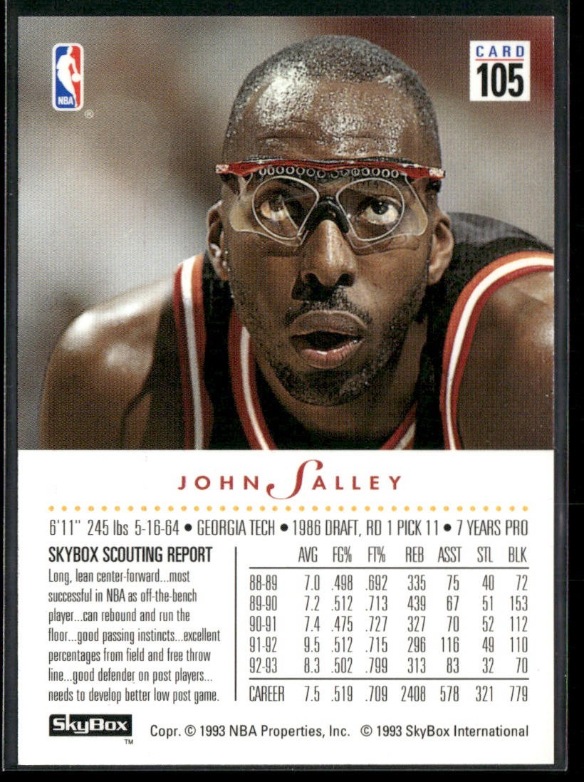 John Salley Player Lot Bundle 10 Basketball Cards JS004 Heat Pistons back