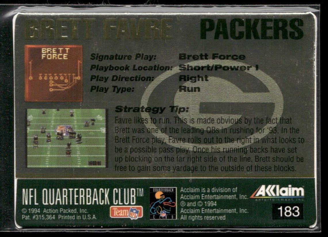 Brett Favre Player Lot Bundle 10 Different Football Cards BF001 Packers back