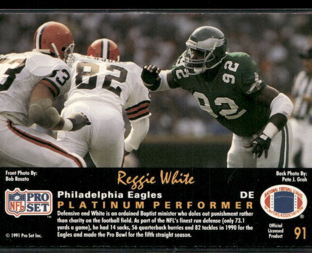 Reggie White Player Lot Bundle 10 Different Football Cards RW005 Eagles Packers back