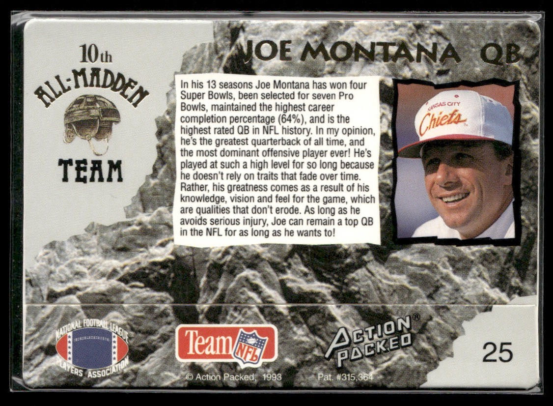 Joe Montana Player Lot Bundle 10 Different Football Cards JM003 49ers Chiefs back