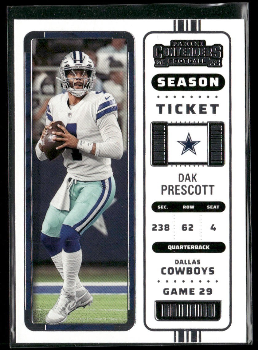 Dak Prescott Player Lot Bundle 10 Different Football Cards DP003 Cowboys back