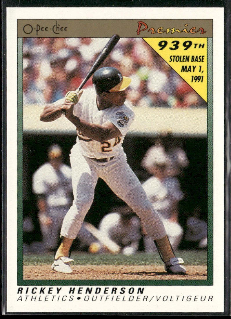 Rickey Henderson Lot Bundle 10 Different Baseball Cards RH002 Athletics back