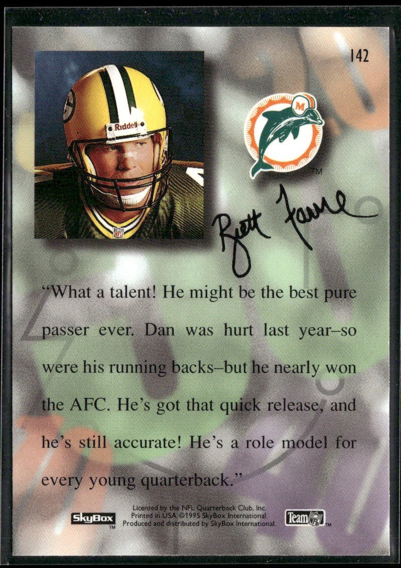 Dan Marino Player Lot Bundle 10 Different Football Cards DM007 Dolphins back