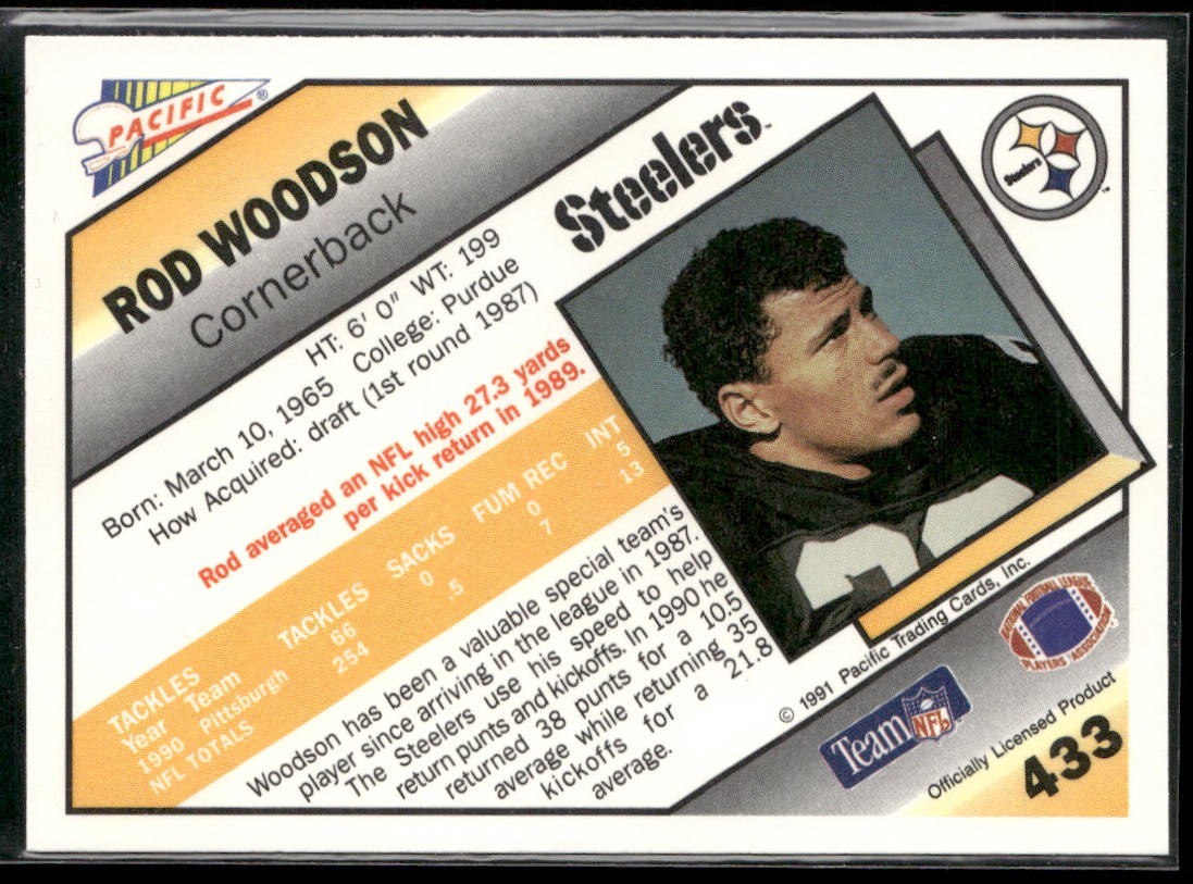 Rod Woodson Player Lot Bundle 10 Different Football Cards RW005 Steelers back
