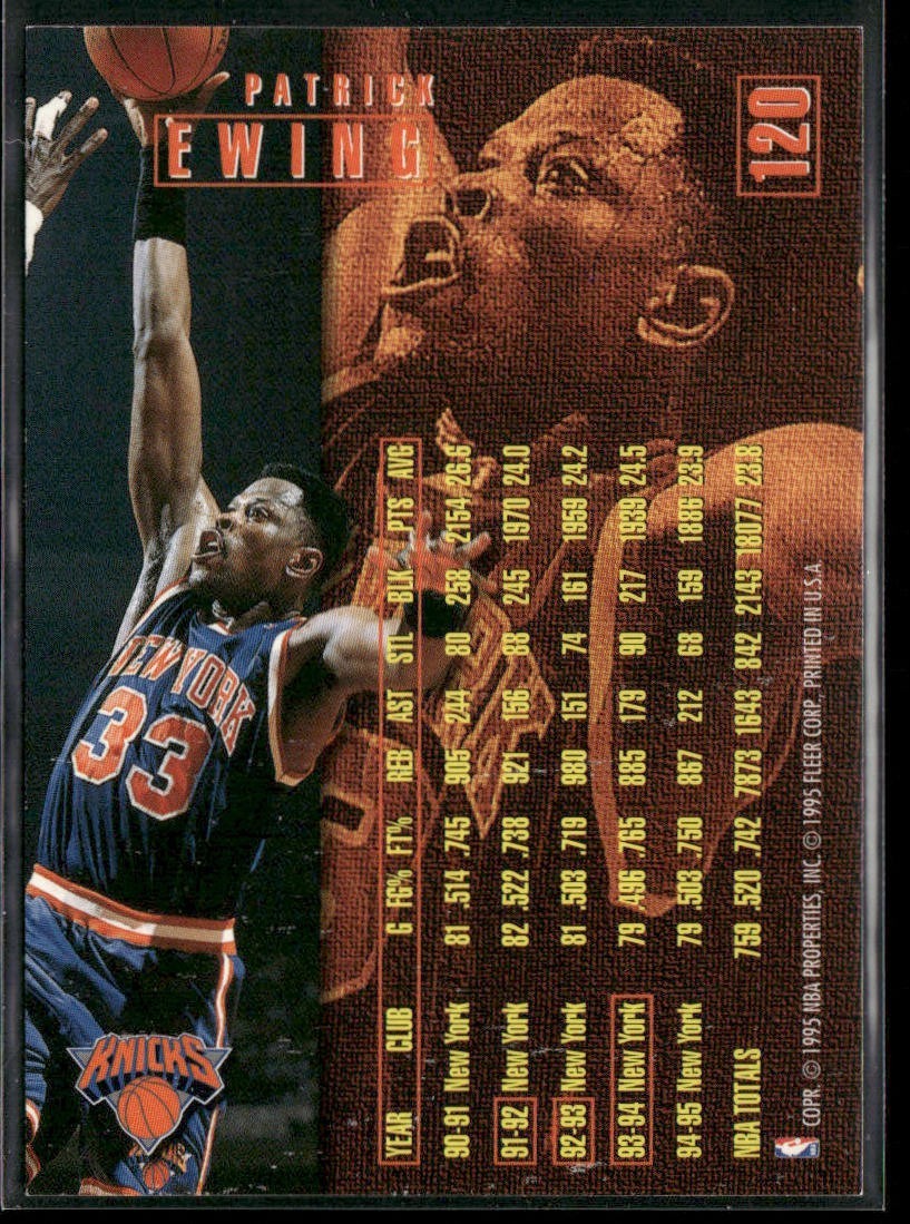 Patrick Ewing Player Lot Bundle 10 Basketball Cards PE003 New York Knicks back