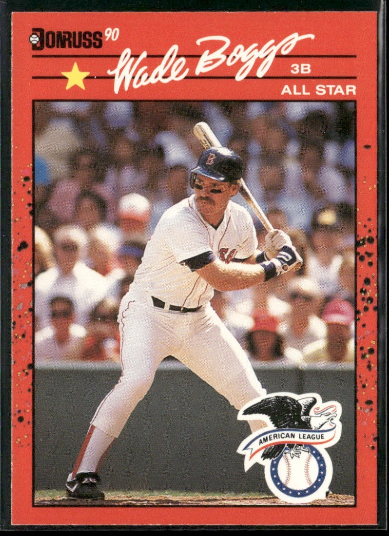 Wade Boggs Player Lot Bundle 10 Different Baseball Cards WB001 Red Sox back