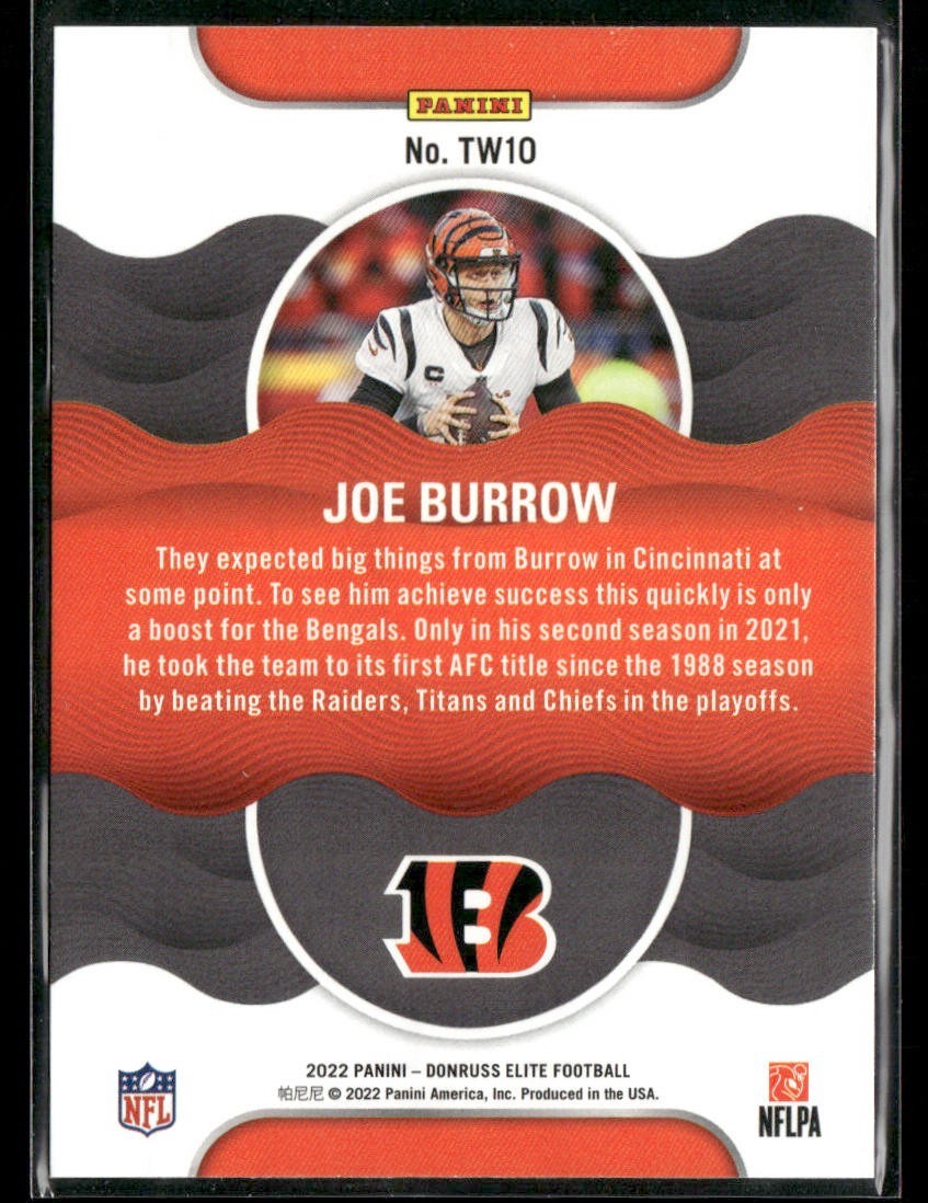 Joe Burrow Player Lot Bundle 10 Different Football Cards JB002 Bengals back