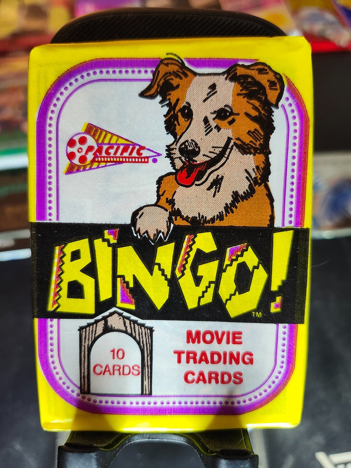 1991 Pacific Bingo Movie Trading Cards Pack – Sealed Vintage Wax Pack (10 Cards) front