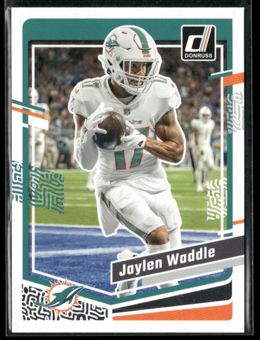 Jaylen Waddle Player Lot Bundle 10 Different Football Cards JW002 Dolphins 1 RC back