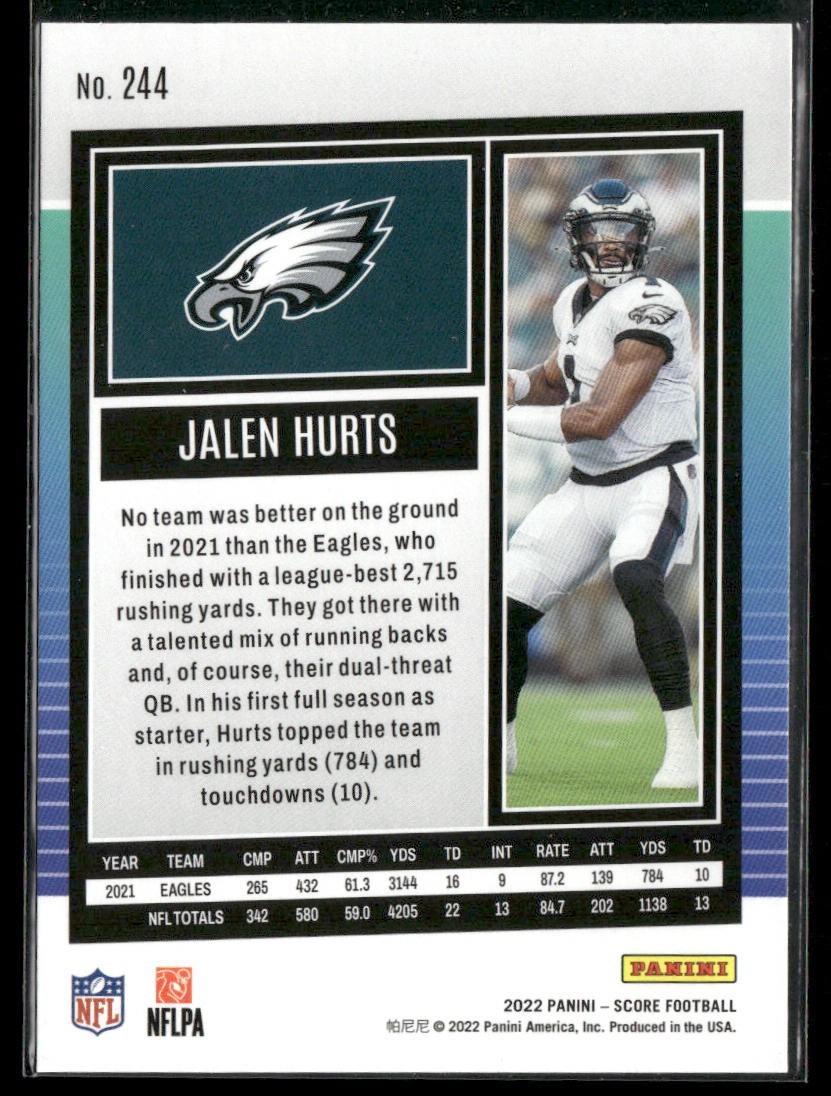Jalen Hurts Player Lot Bundle 10 Different Football Cards JH004 Eagles back