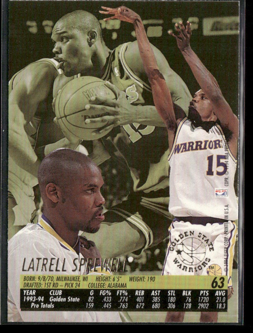 Latrell Sprewell Player Lot Bundle 10 Basketball Cards LS001 Warriors Knicks back