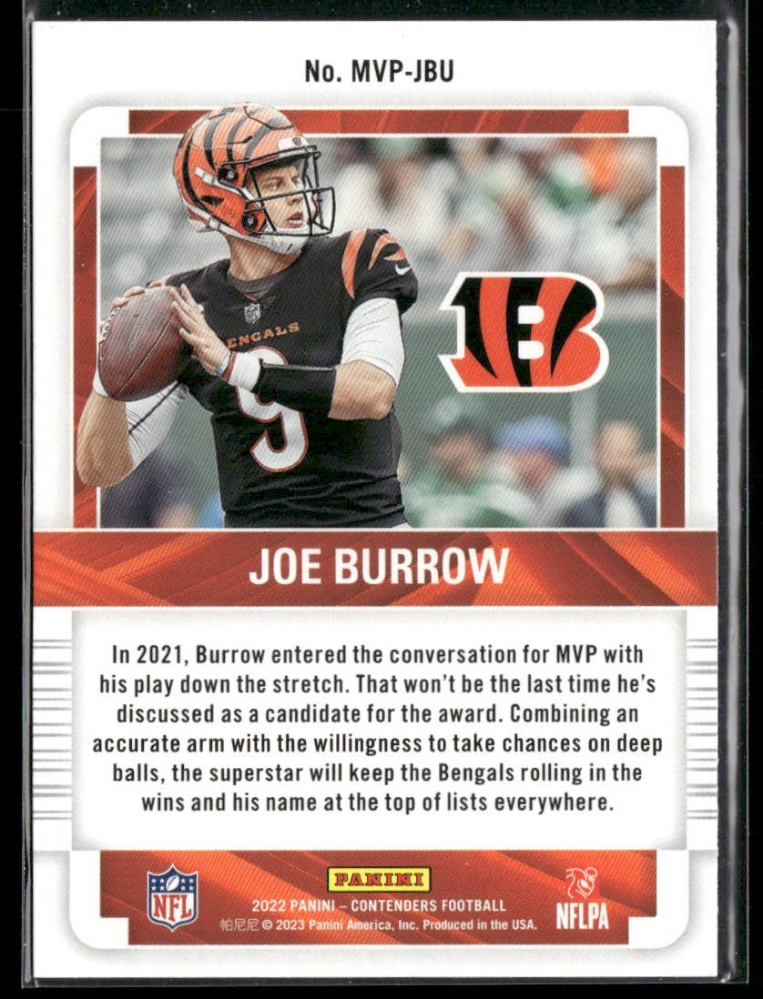 Joe Burrow Player Lot Bundle 10 Different Football Cards JB001 Bengals back
