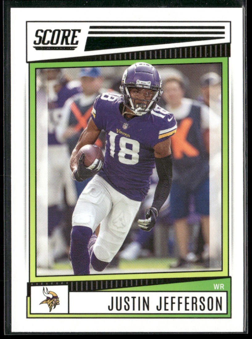 Justin Jefferson Player Lot Bundle 10 Different Football Cards JJ002 Vikings back